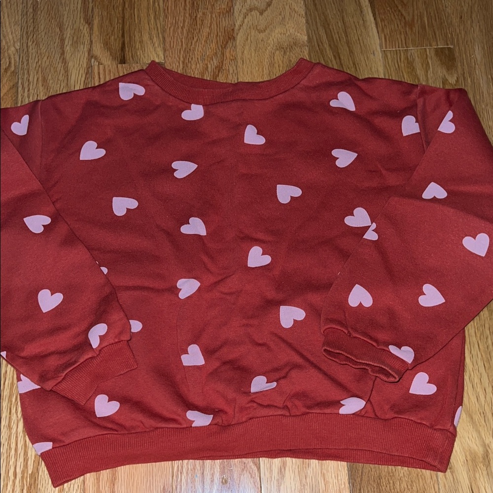 Red Heart Patterned Sweatshirt